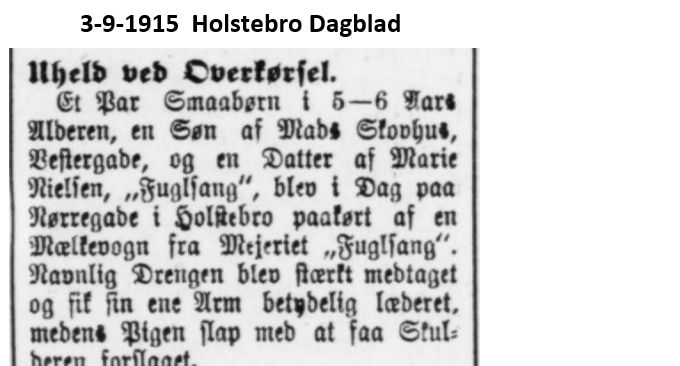 Andreas Andersen kørt ned af en mælkevogn d. 3. september 1915